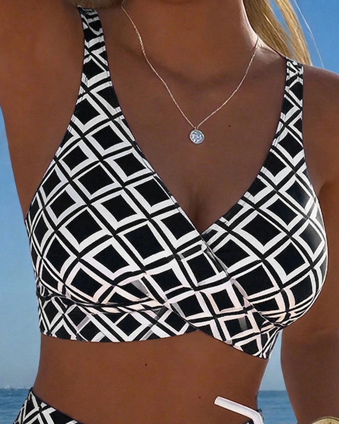 Marci | Checked Wire-Free High-Cut Bikini
