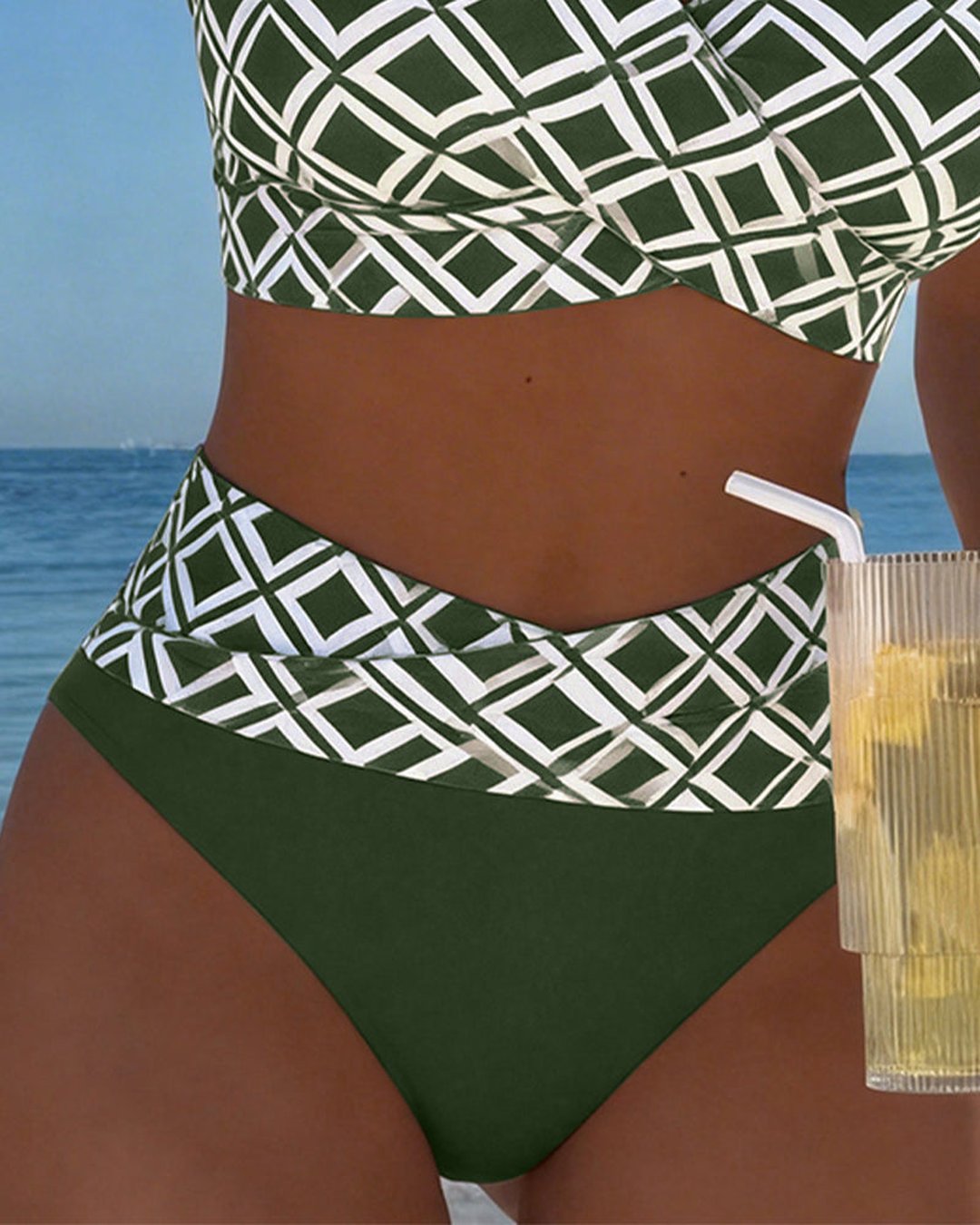 Marci | Checked Wire-Free High-Cut Bikini