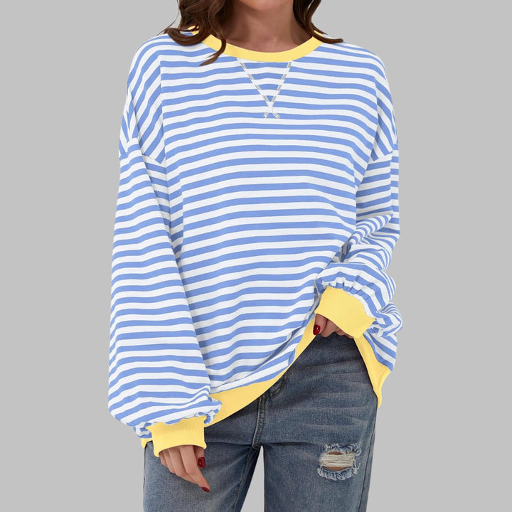 Lynne | Casual Long Sleeve Round Neck Striped Shirt