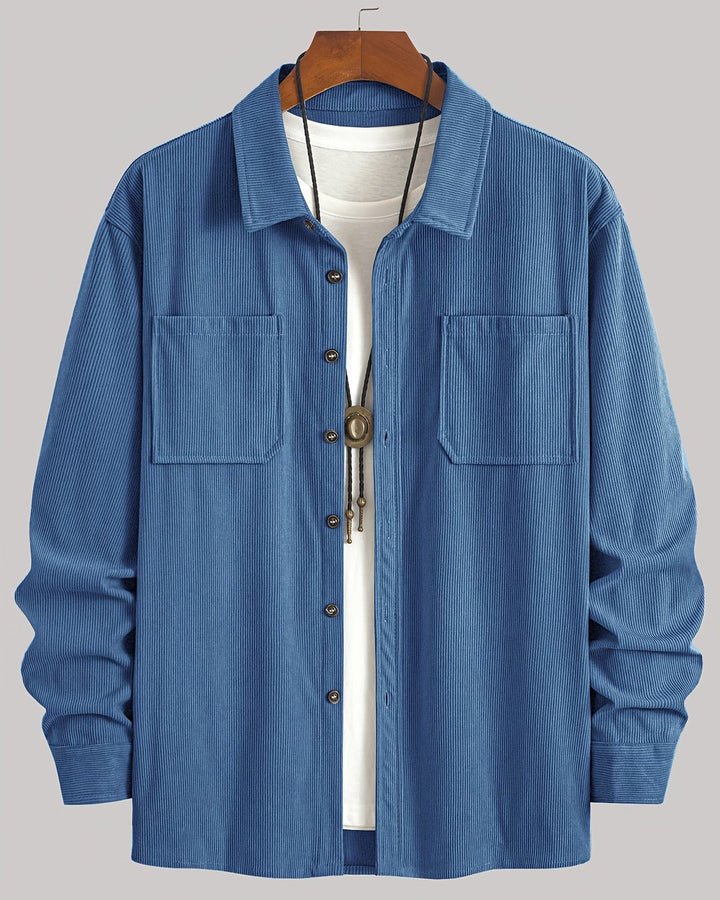 Indigo | Ribbed Textured Overshirt