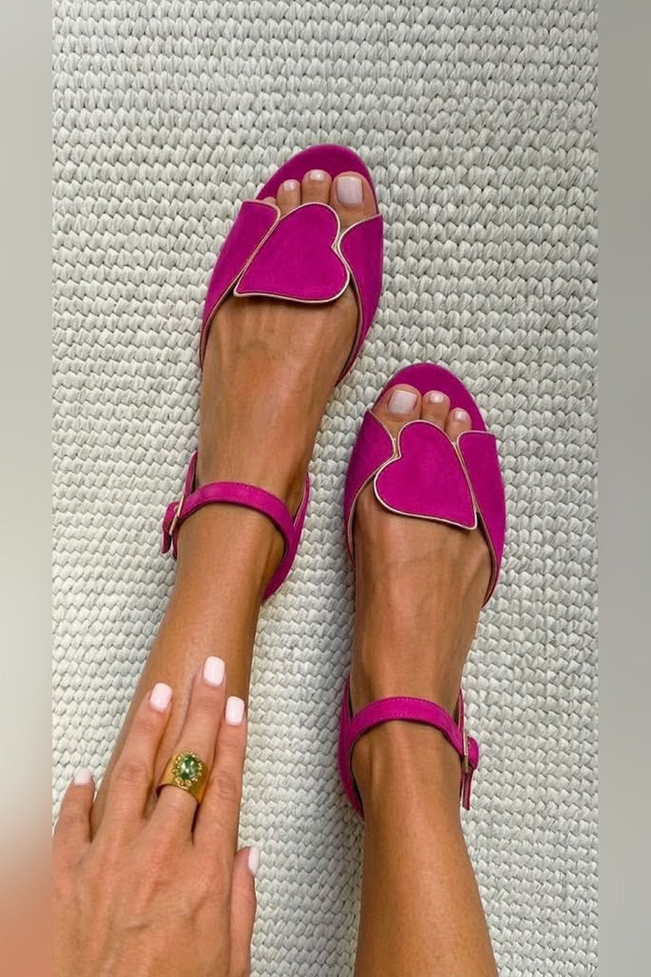 Carlene | Heart Motif Ankle Strap Sandals