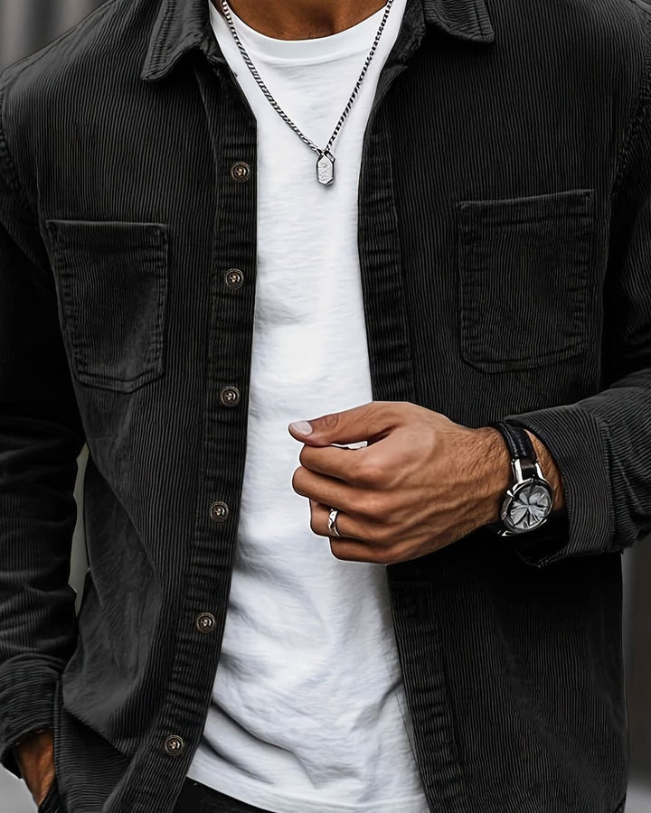 Indigo | Ribbed Textured Overshirt