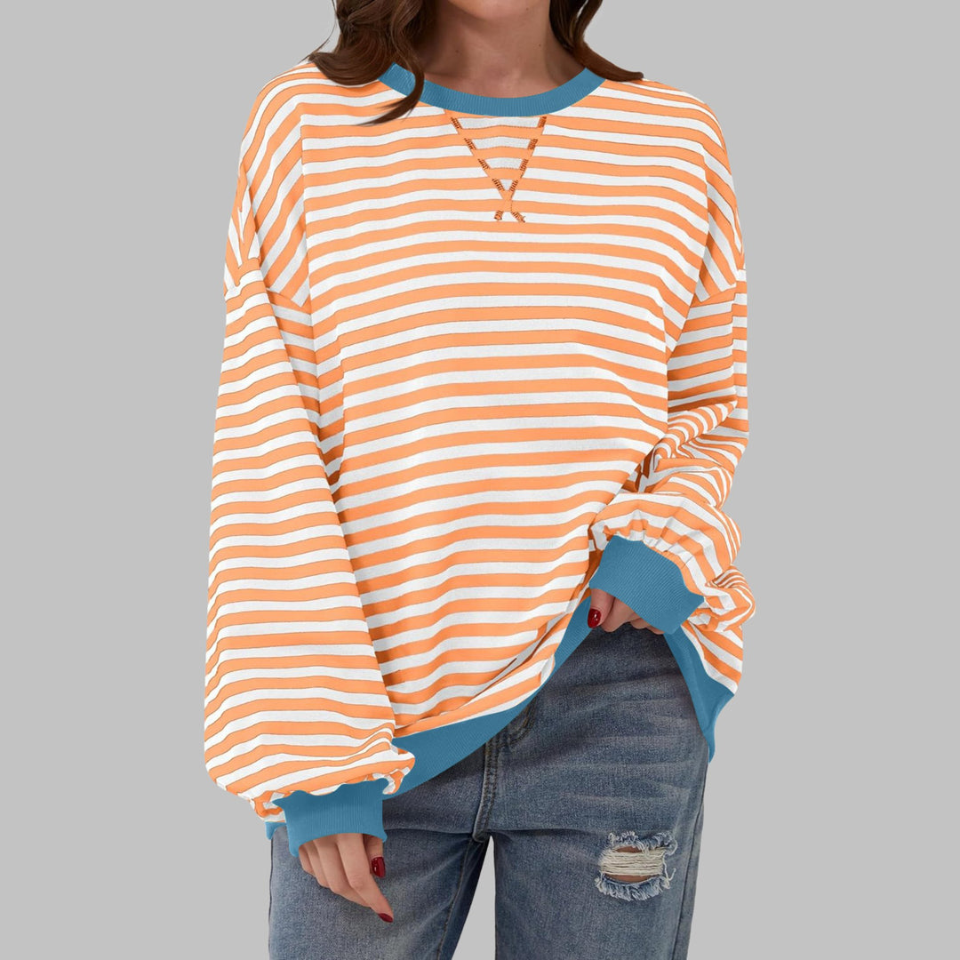 Lynne | Casual Long Sleeve Round Neck Striped Shirt