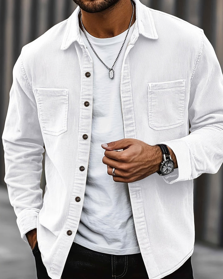 Indigo | Ribbed Textured Overshirt