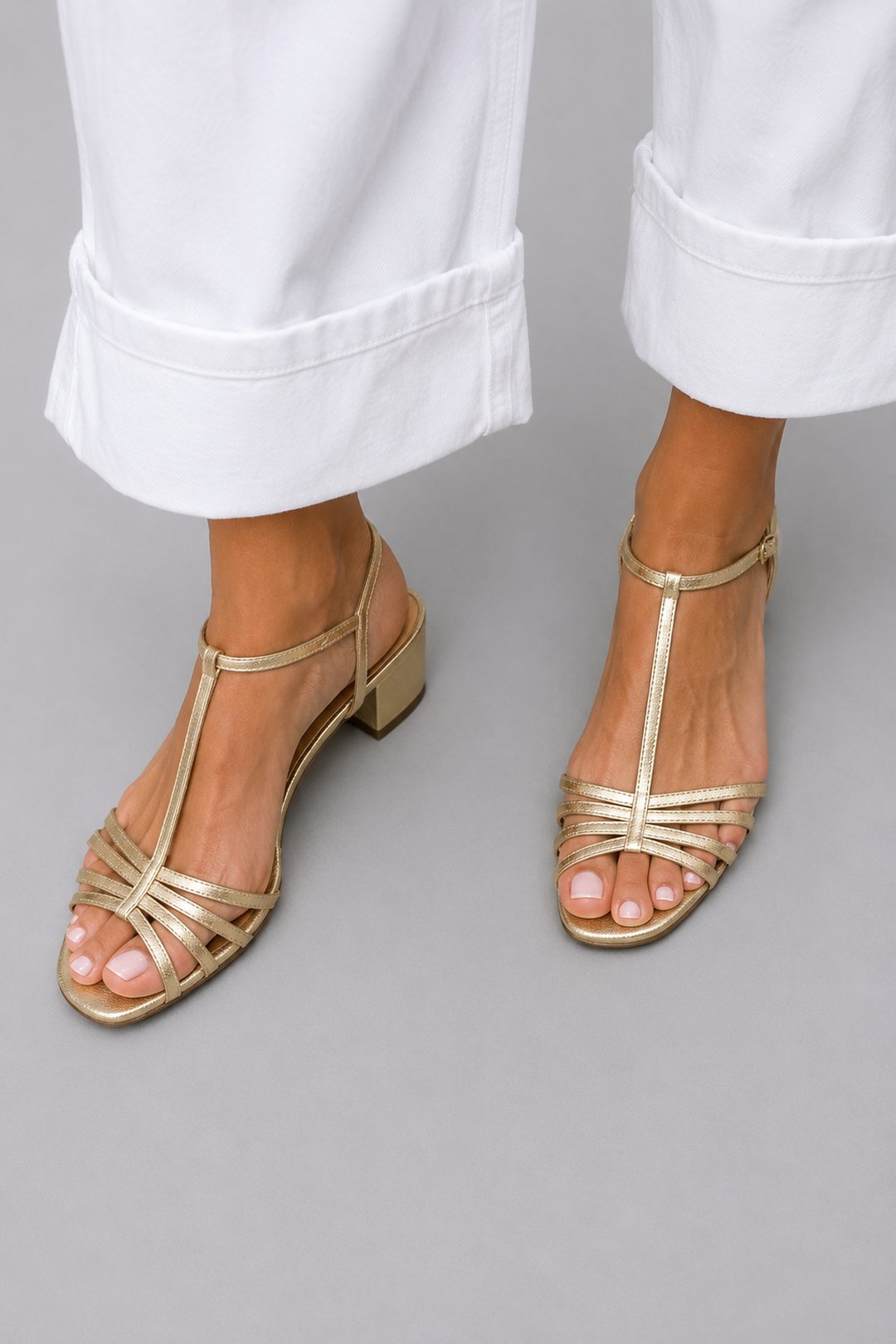 Lenore | Metallic Heeled Sandals