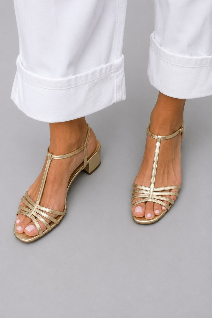 Lenore | Metallic Heeled Sandals