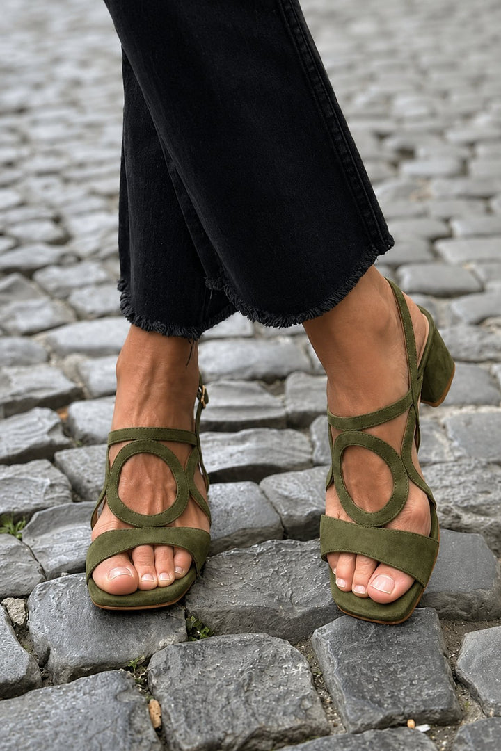 Estela | Square Toe Cut-Out Sandals