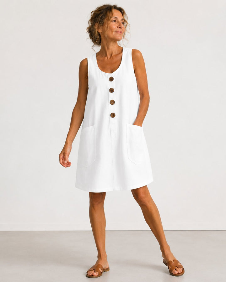 Fiorenza | Sleeveless Button-Front Mini Dress