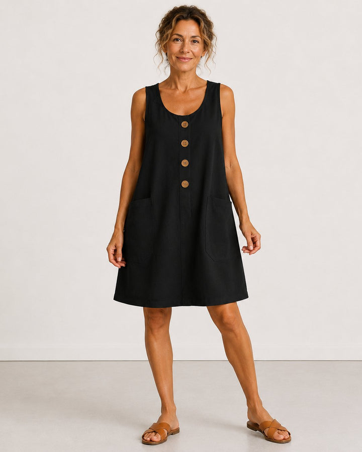 Fiorenza | Sleeveless Button-Front Mini Dress