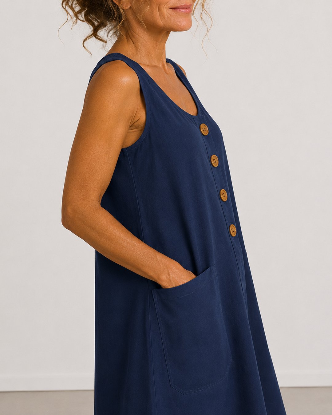 Fiorenza | Sleeveless Button-Front Mini Dress