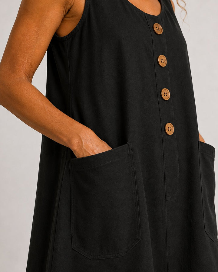 Fiorenza | Sleeveless Button-Front Mini Dress