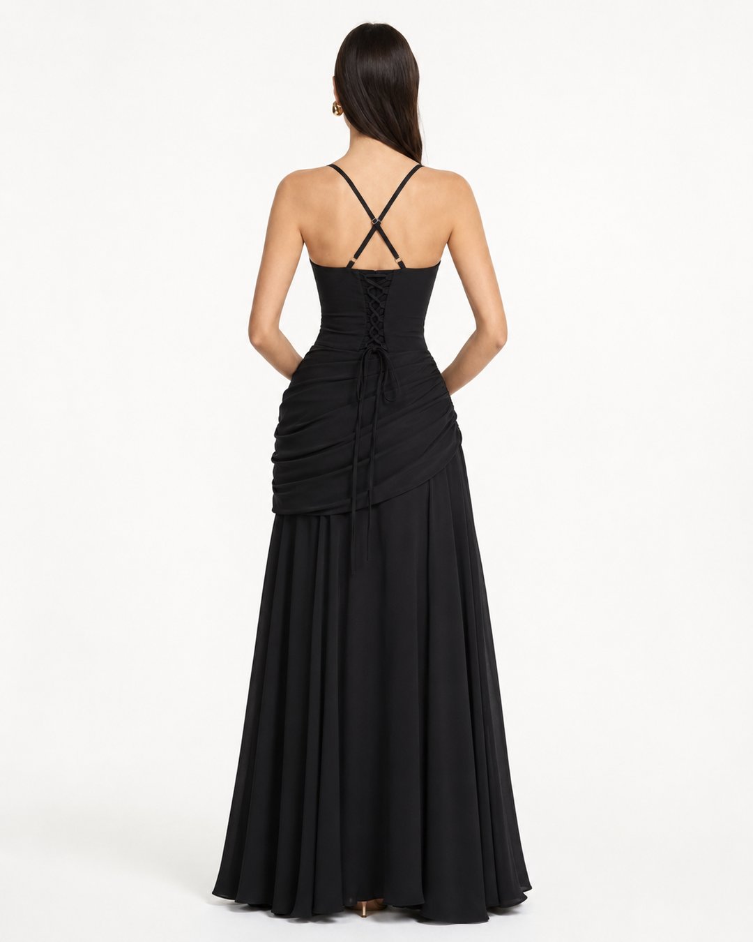 Phoebe | Maxi Dress With Ruched Square Neckline