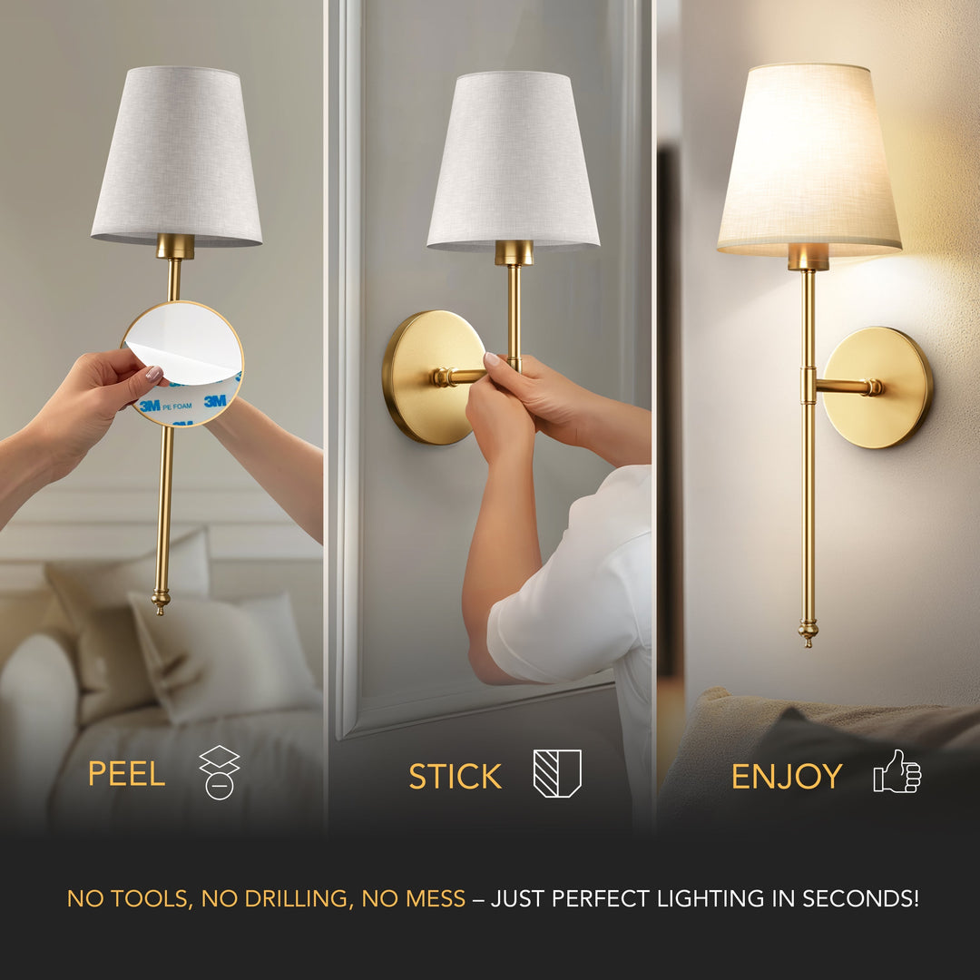 Cordless Wall-Mounted Luxury Wall Lamp Set of 2
