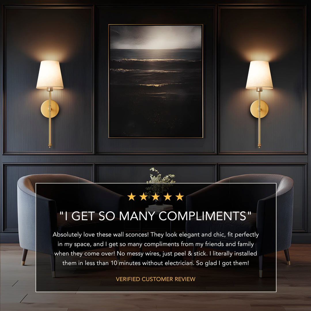 Cordless Wall-Mounted Luxury Wall Lamp Set of 2
