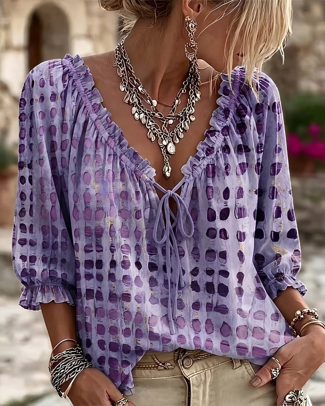 Breena | Fashionable Polka-Dot Blouse