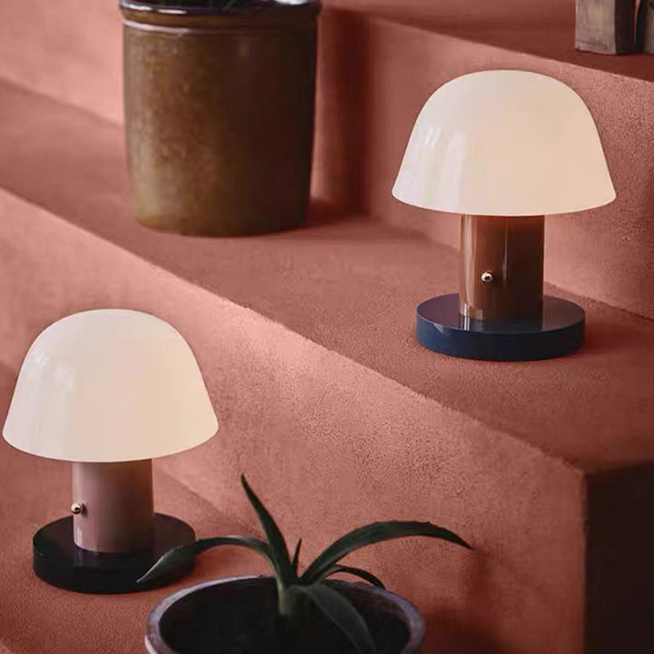 Hemisphere Glass × Color Base Luxury Table Lamp | Buy 1 Get 1 Free