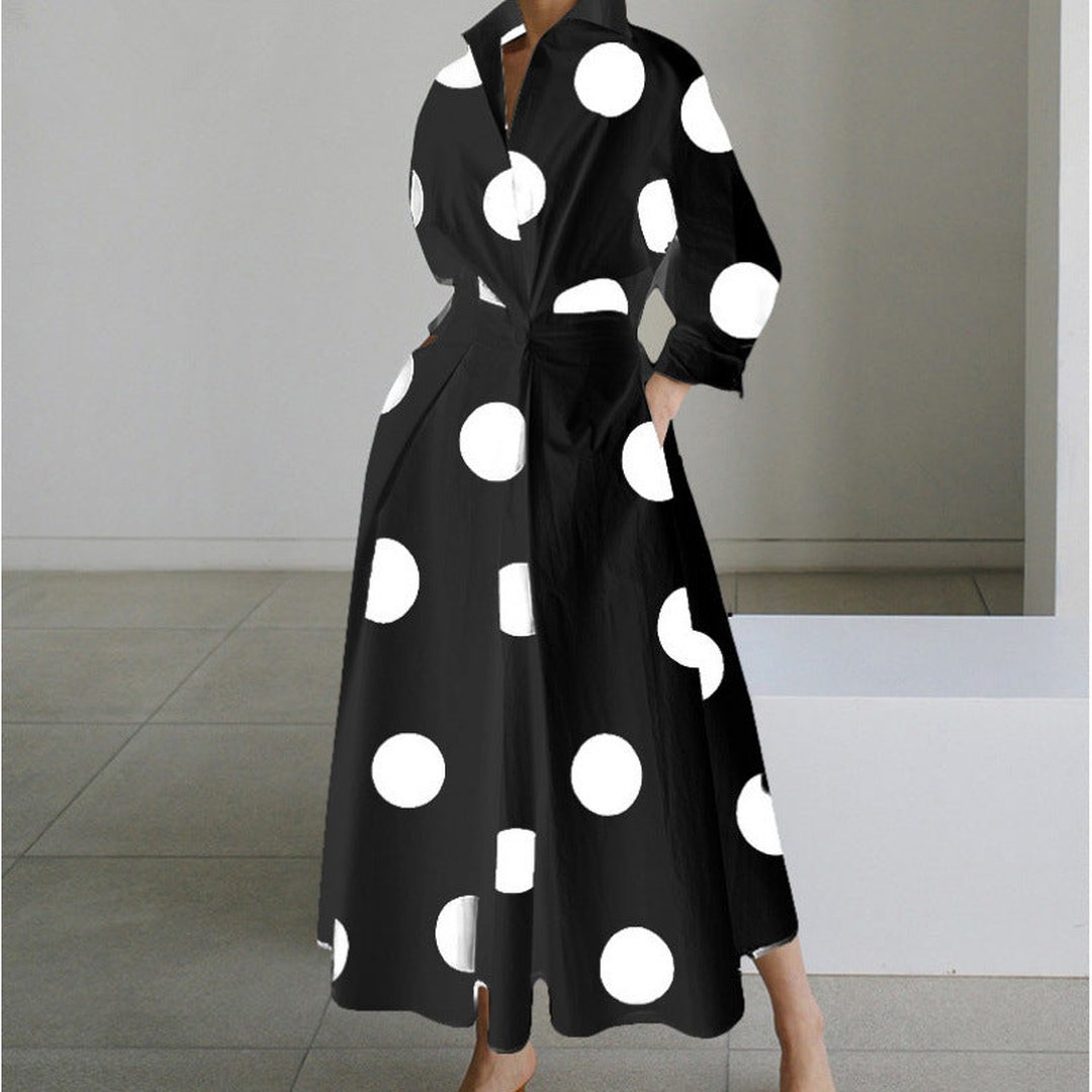 Oriel | Elegant Front Wrap Collared Maxi Dress