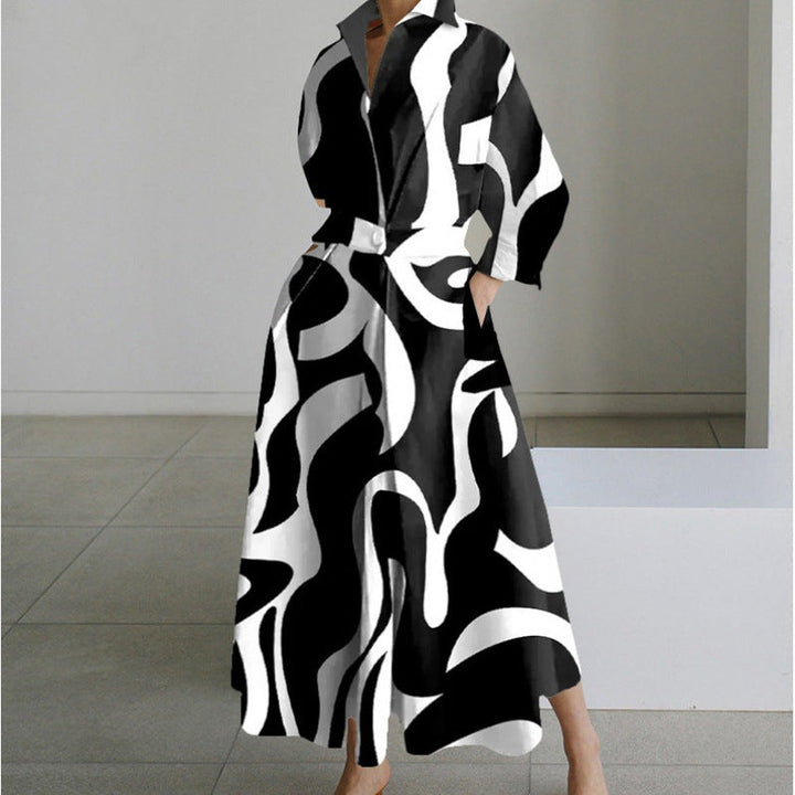 Oriel | Elegant Front Wrap Collared Maxi Dress