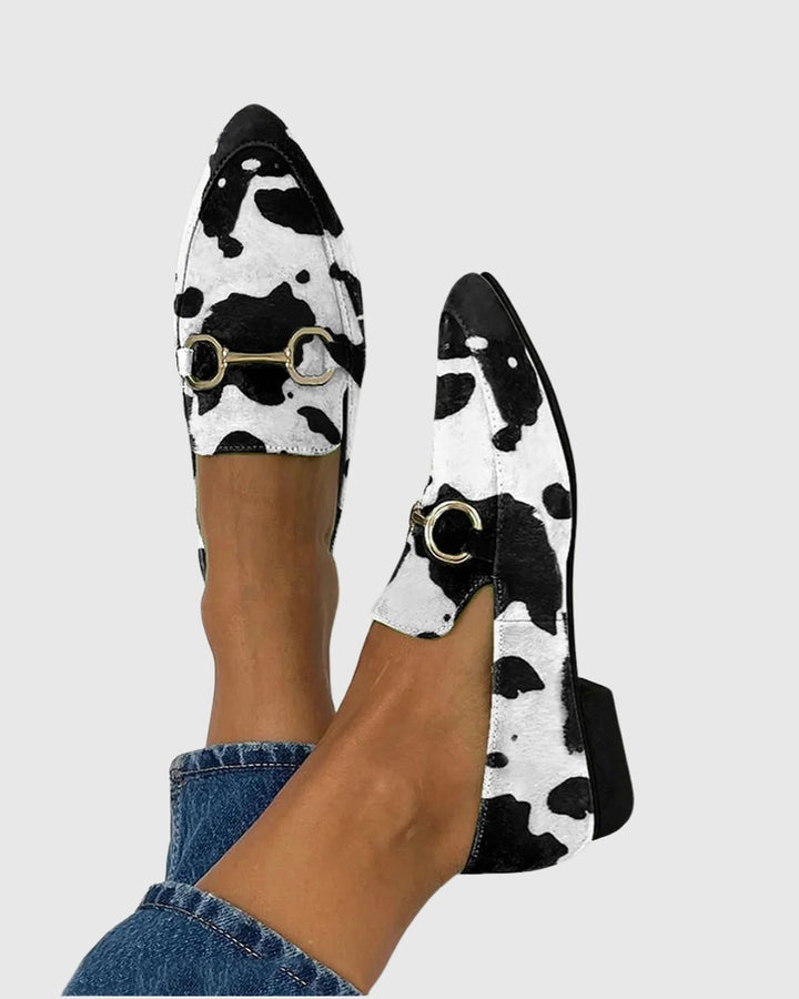 Dorilene | Printed Loafers with Buckle Detail