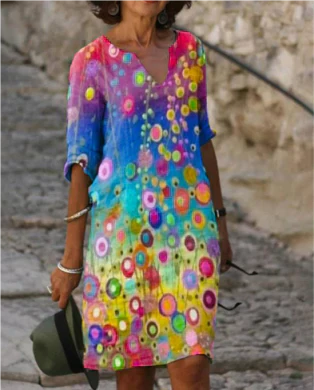 Faye | Summer Dress with Graphic Print