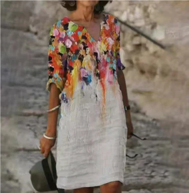 Faye | Summer Dress with Graphic Print