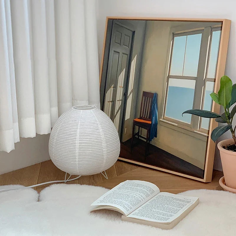 LED Lamp with Sunlight Japanese Paper Lantern