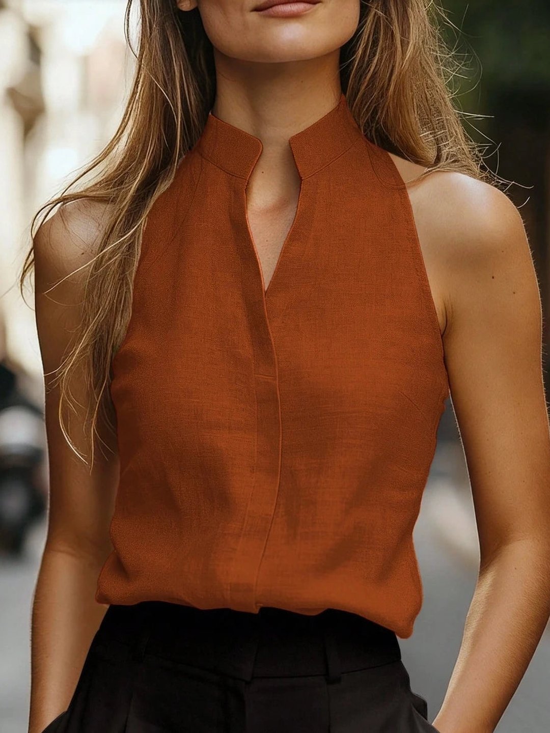 Jan | Sleeveless Linen Blouse