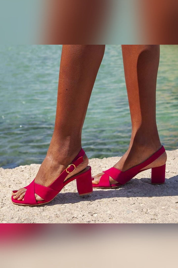 Tiffani | Block Heel Crossover Sandals