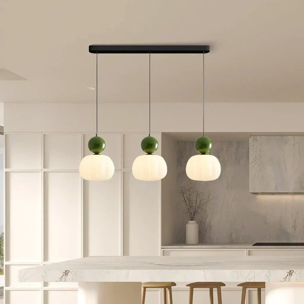 Deco Green Cream Color Art Deco Pendant Light | Buy 1 Get 1 Free