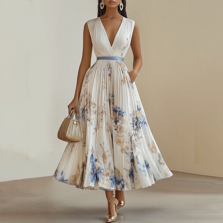 Sheryl | Elegant Pleated Maxi Dress