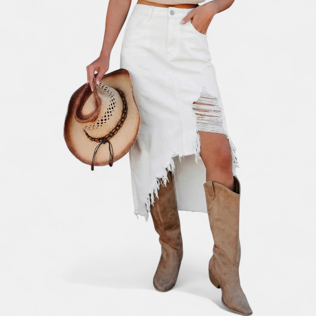 Staci | Relaxed High-Waist Denim Maxi Skirt