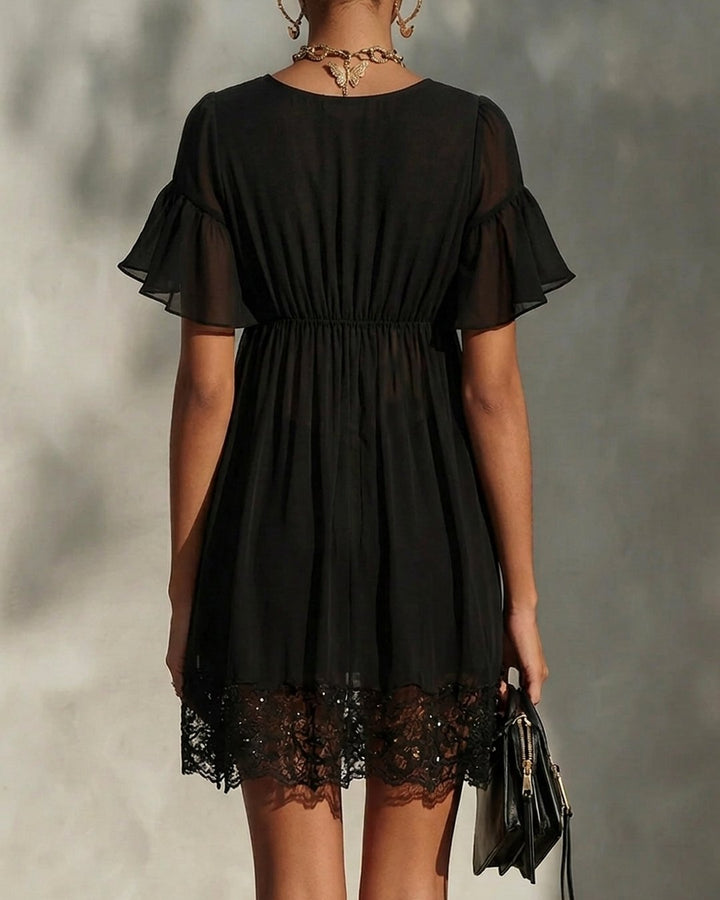 Jacinda | Zip-Front Lace Mini Dress