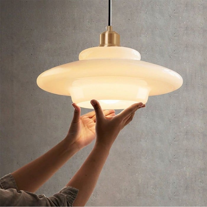 Art Deco Milk White Glass Pendant Light | Buy 1 Get 1 Free