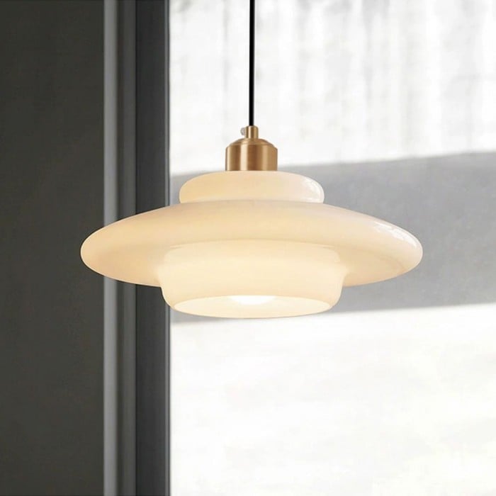 Art Deco Milk White Glass Pendant Light | Buy 1 Get 1 Free