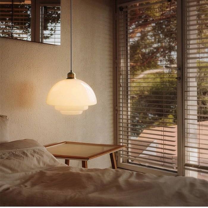 Art Deco Milk White Glass Pendant Light | Buy 1 Get 1 Free