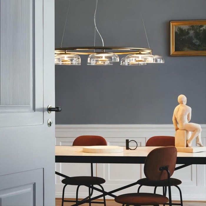 Gold Blosch 6-Light Glass LED Chandelier | Buy 1 Get 1 Free