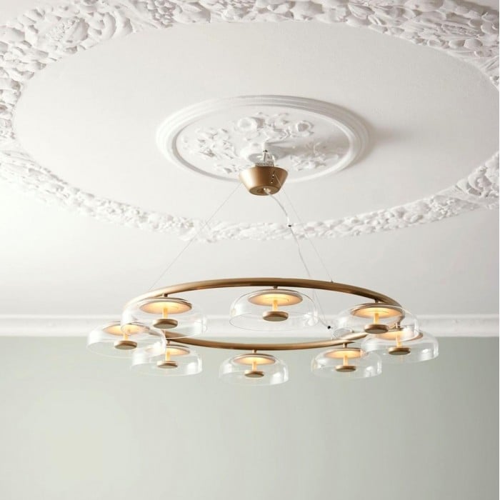 Gold Blosch 6-Light Glass LED Chandelier | Buy 1 Get 1 Free