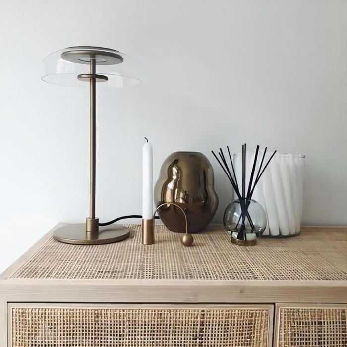 LED Blosshi Round Glass Table Lamp | Buy 1 Get 1 Free