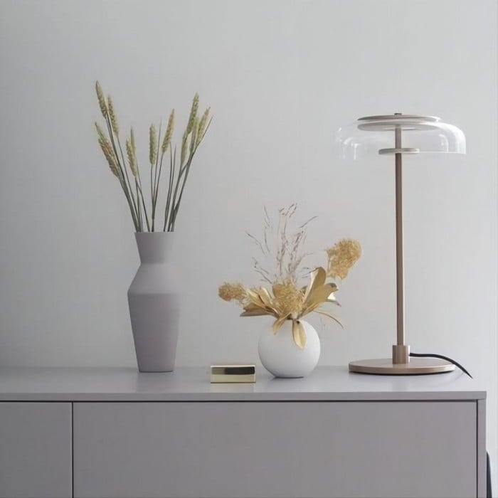 LED Blosshi Round Glass Table Lamp | Buy 1 Get 1 Free
