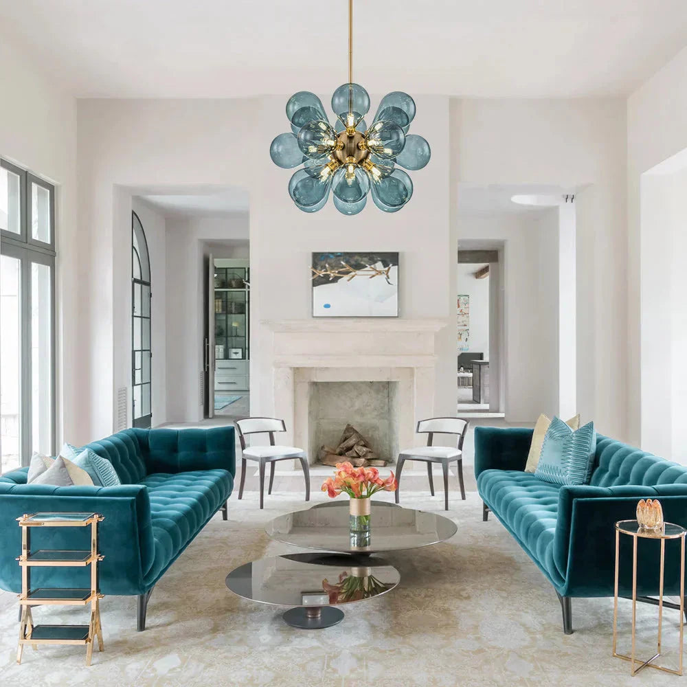 Cluster Blue Glass Bubble Chandelier | Buy 1 Get 1 Free