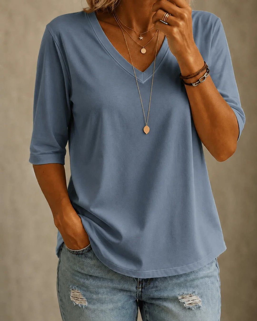 Lorene | Classic V-Neck Tee