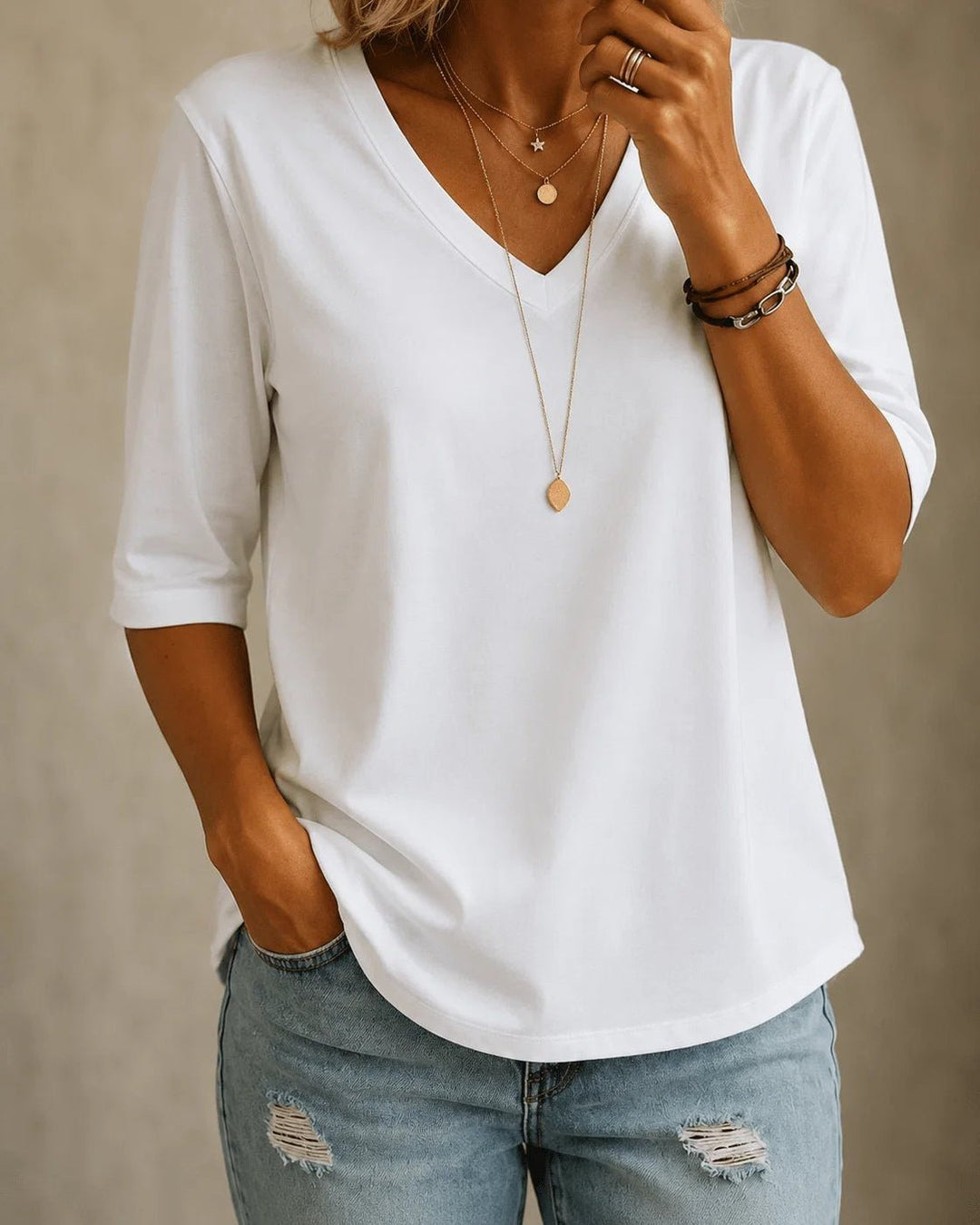 Myrna | Classic V-Neck Tee