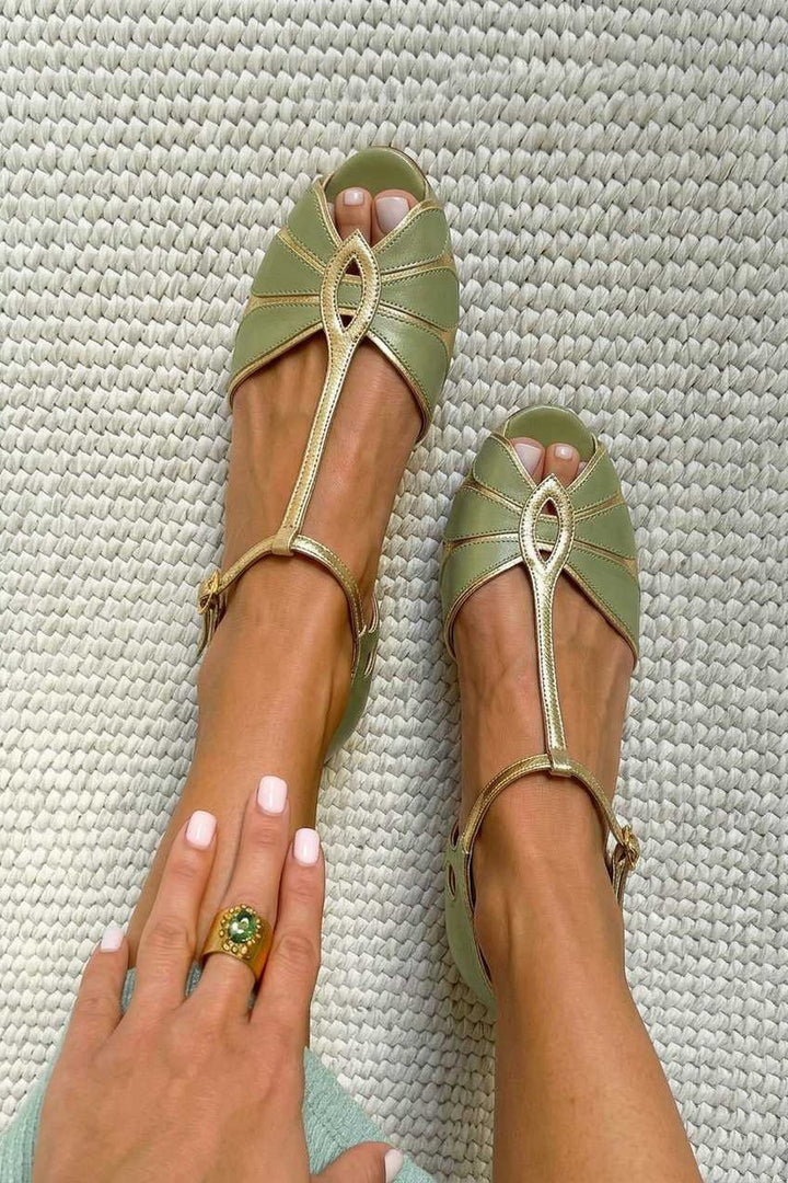 Danette | Block Heel Peep Toe Shoes