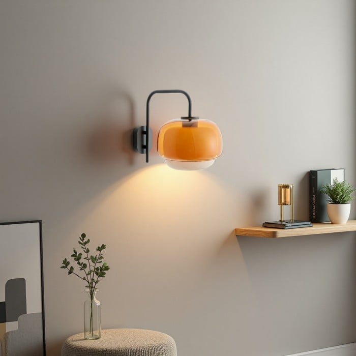 Klinko Color Glass Mushroom Double Sphere Wall Lamp | Buy 1 Get 1 Free