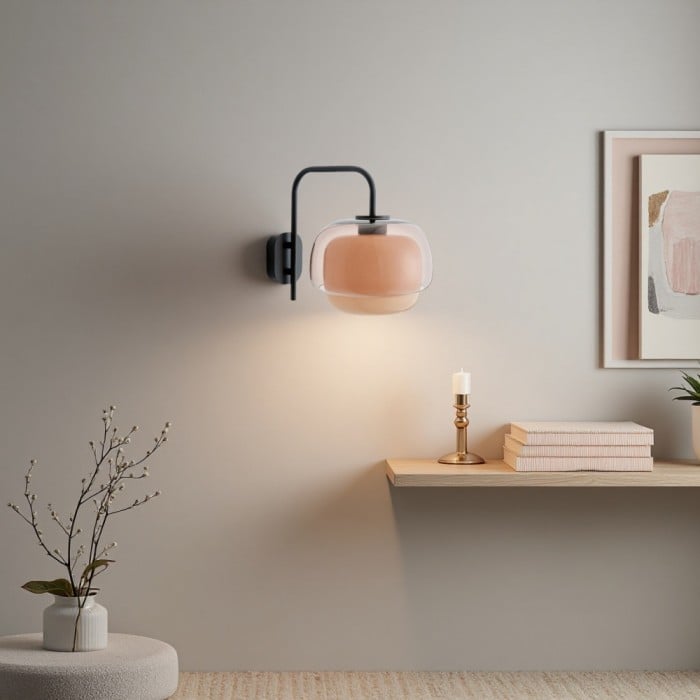 Klinko Color Glass Mushroom Double Sphere Wall Lamp | Buy 1 Get 1 Free