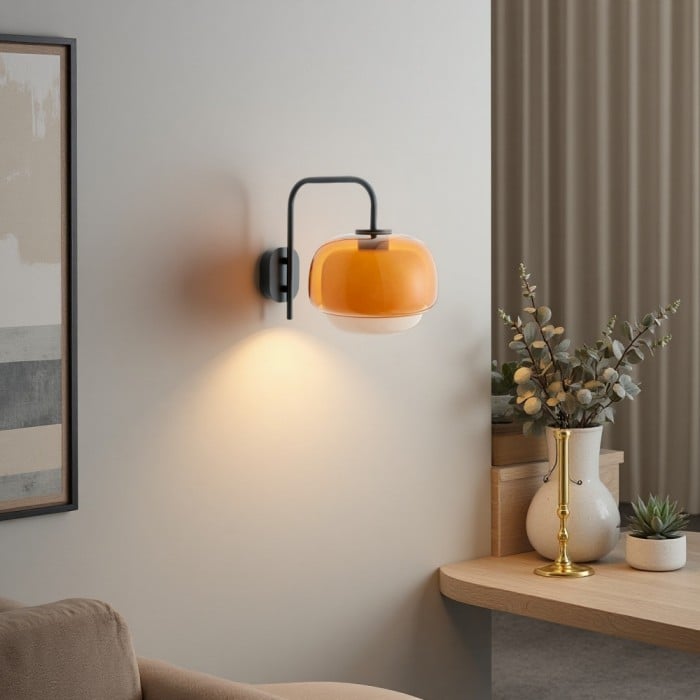 Klinko Color Glass Mushroom Double Sphere Wall Lamp | Buy 1 Get 1 Free