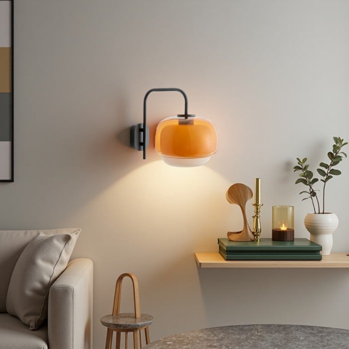 Klinko Color Glass Mushroom Double Sphere Wall Lamp | Buy 1 Get 1 Free