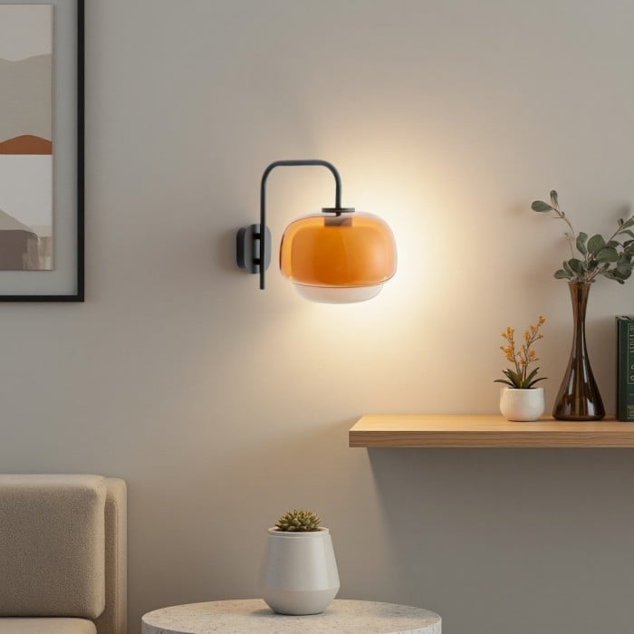 Klinko Color Glass Mushroom Double Sphere Wall Lamp | Buy 1 Get 1 Free