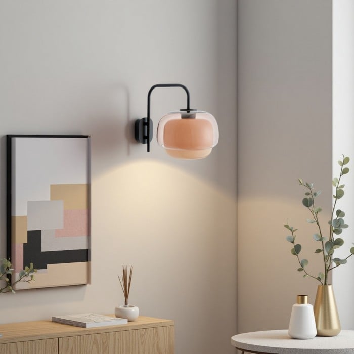 Klinko Color Glass Mushroom Double Sphere Wall Lamp | Buy 1 Get 1 Free
