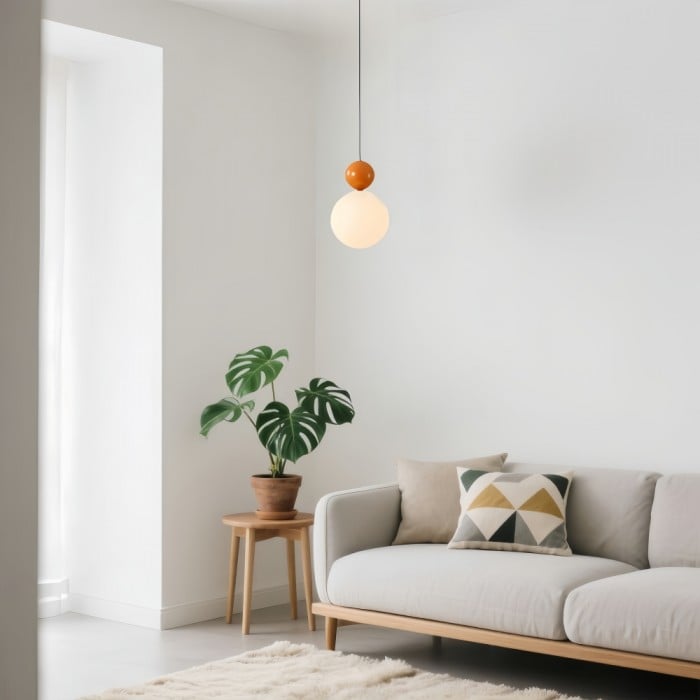 Colorful Glass Orb Pendant Light Scandinavian Globe Bar Lamp | Buy 1 Get 1 Free